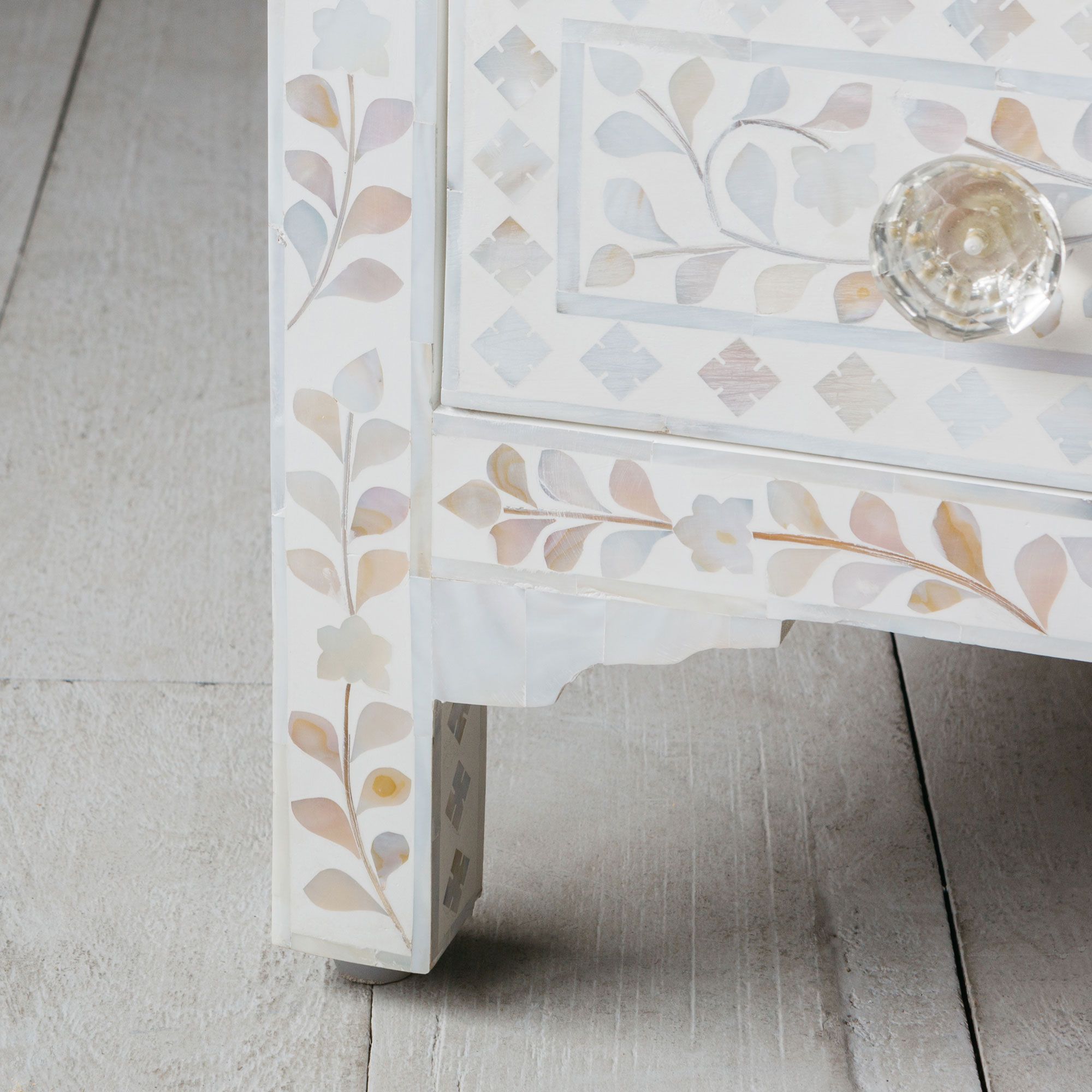 Classic Mother of Pearl Bedside Table - Large