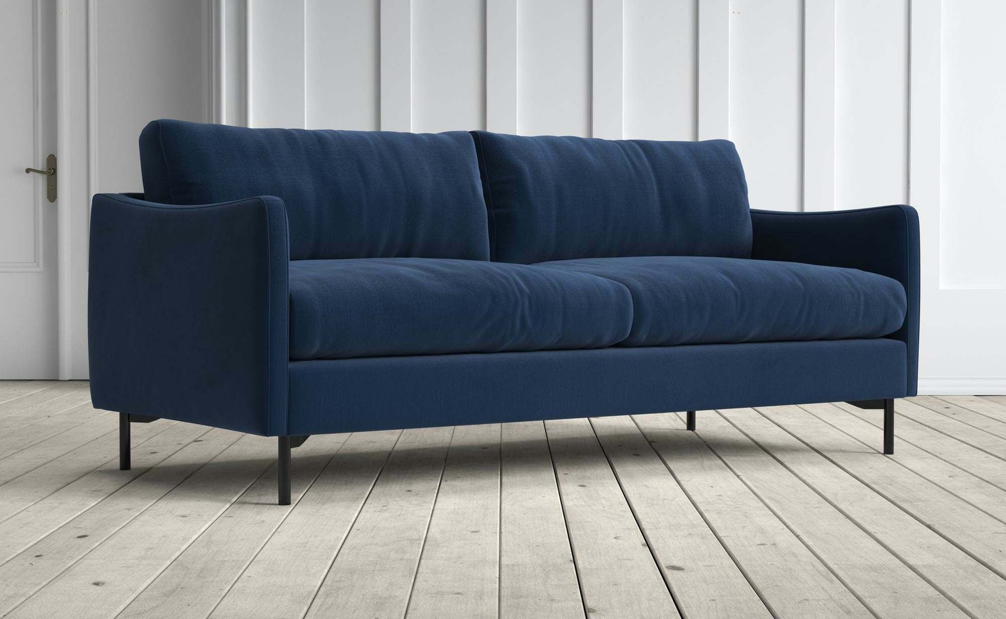 Henrik Dark Blue Classic Velvet Sofa