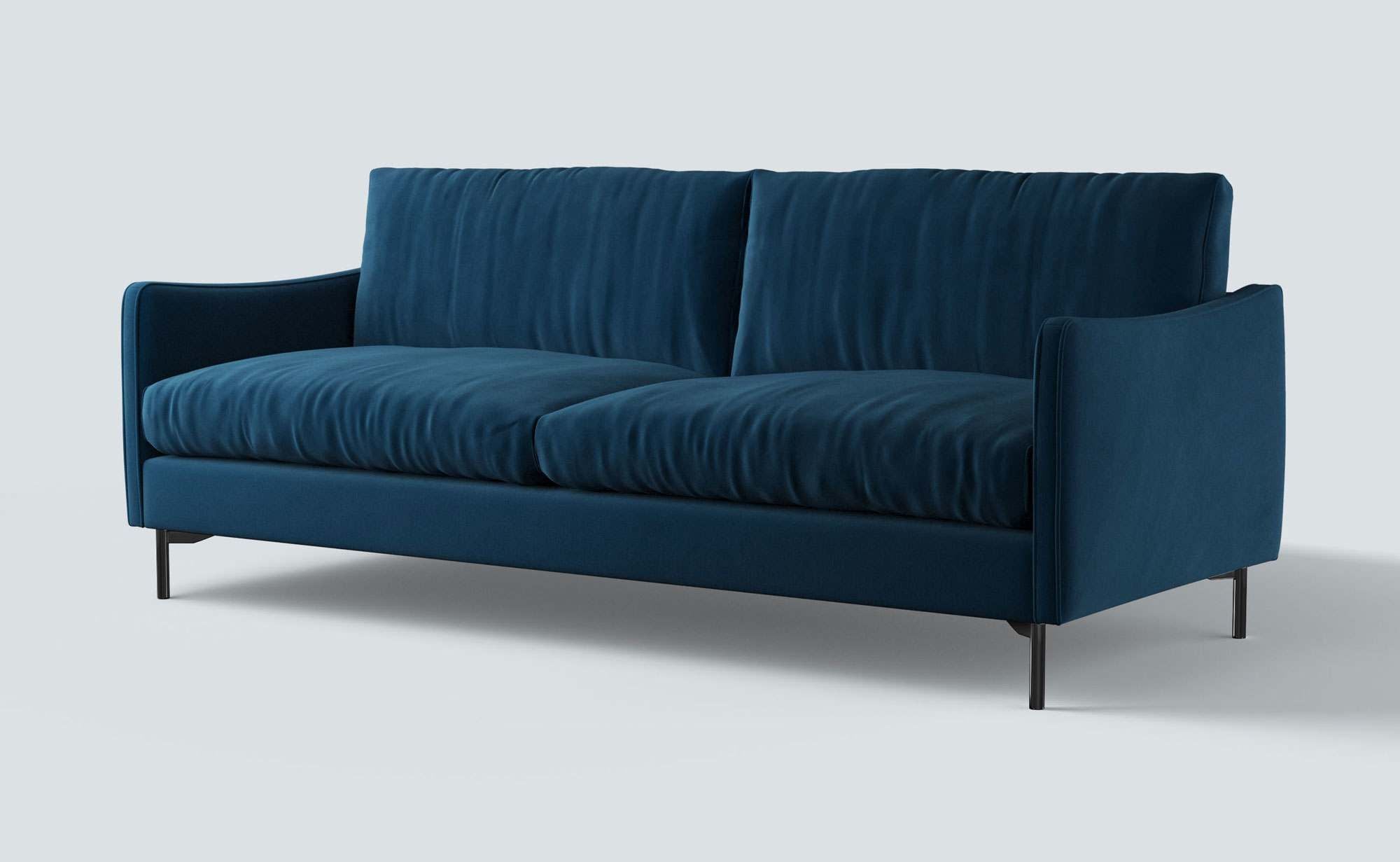Henrik Dark Blue Classic Velvet Sofa
