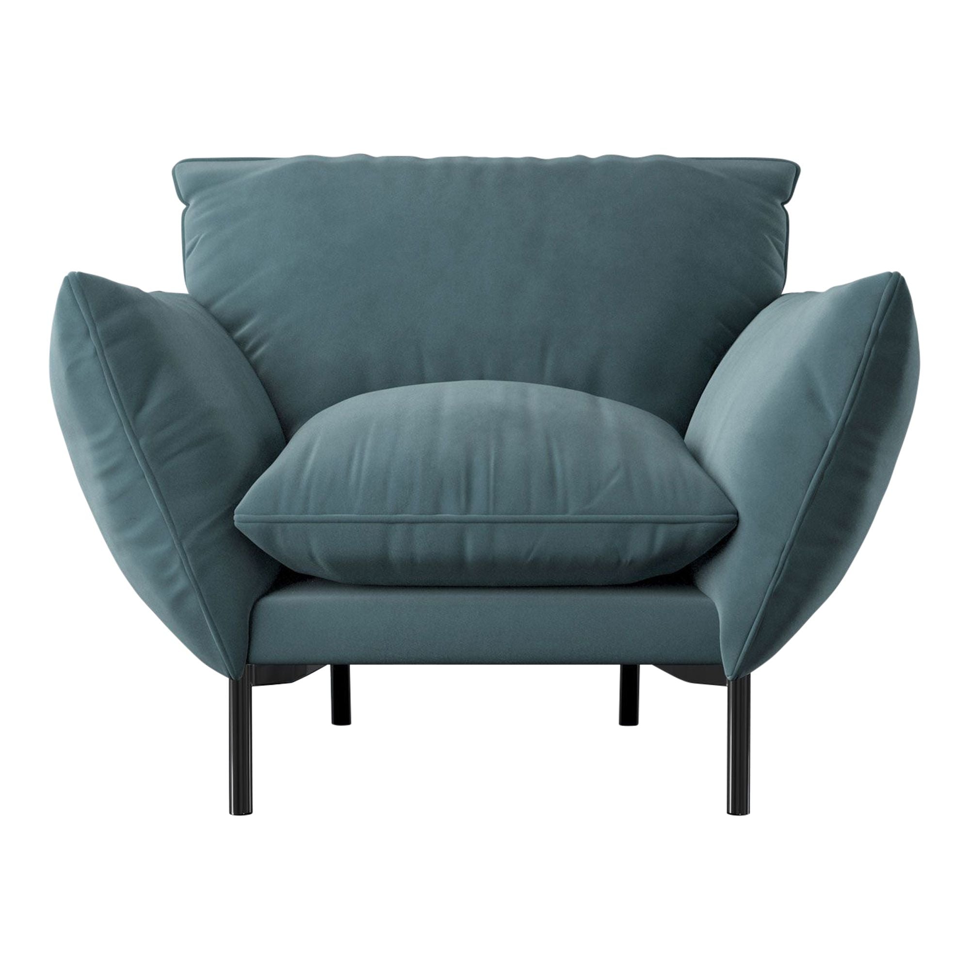 Freddie Cornflower Blue Lario Velvet Armchair