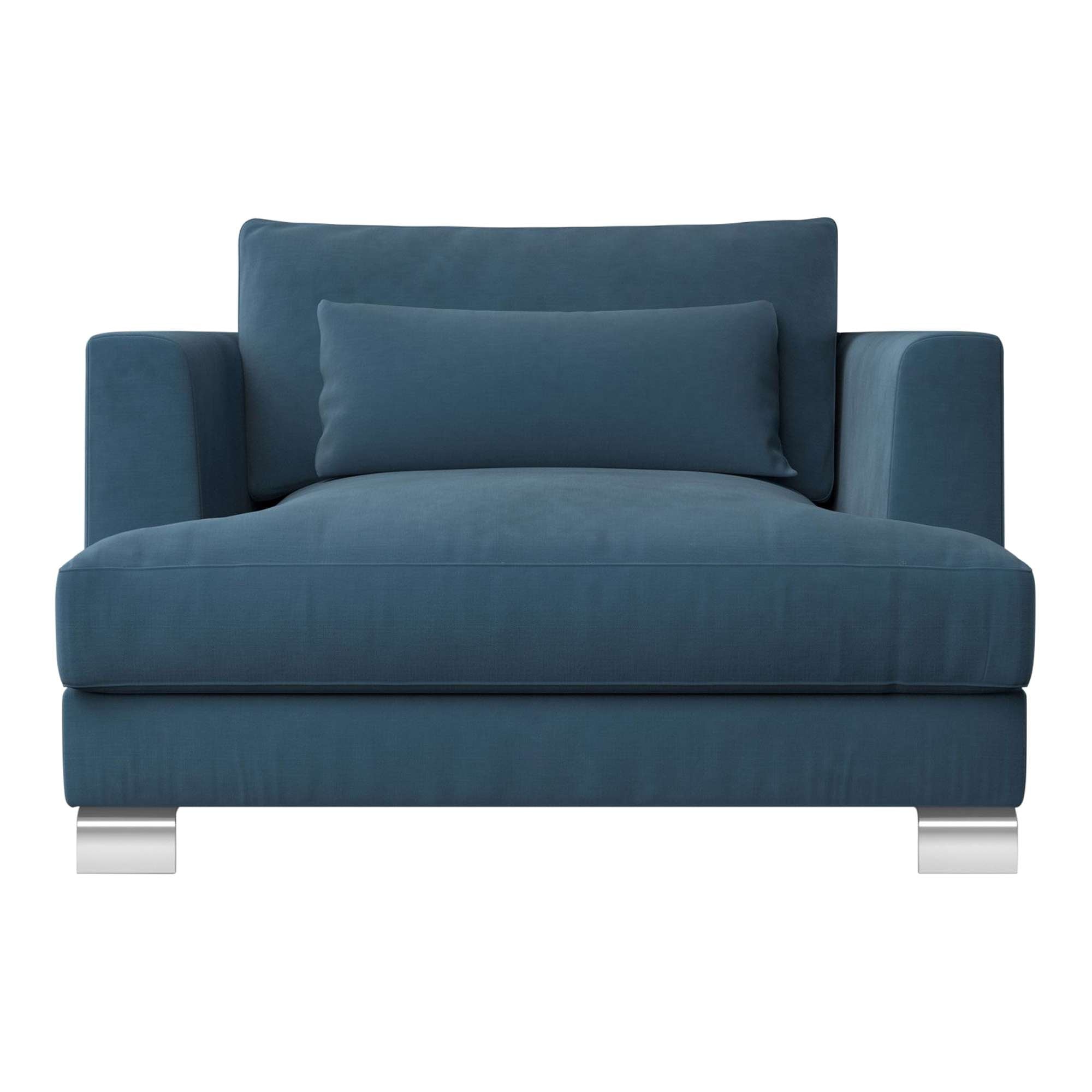 Dakota Navy Blue Classic Velvet Armchair