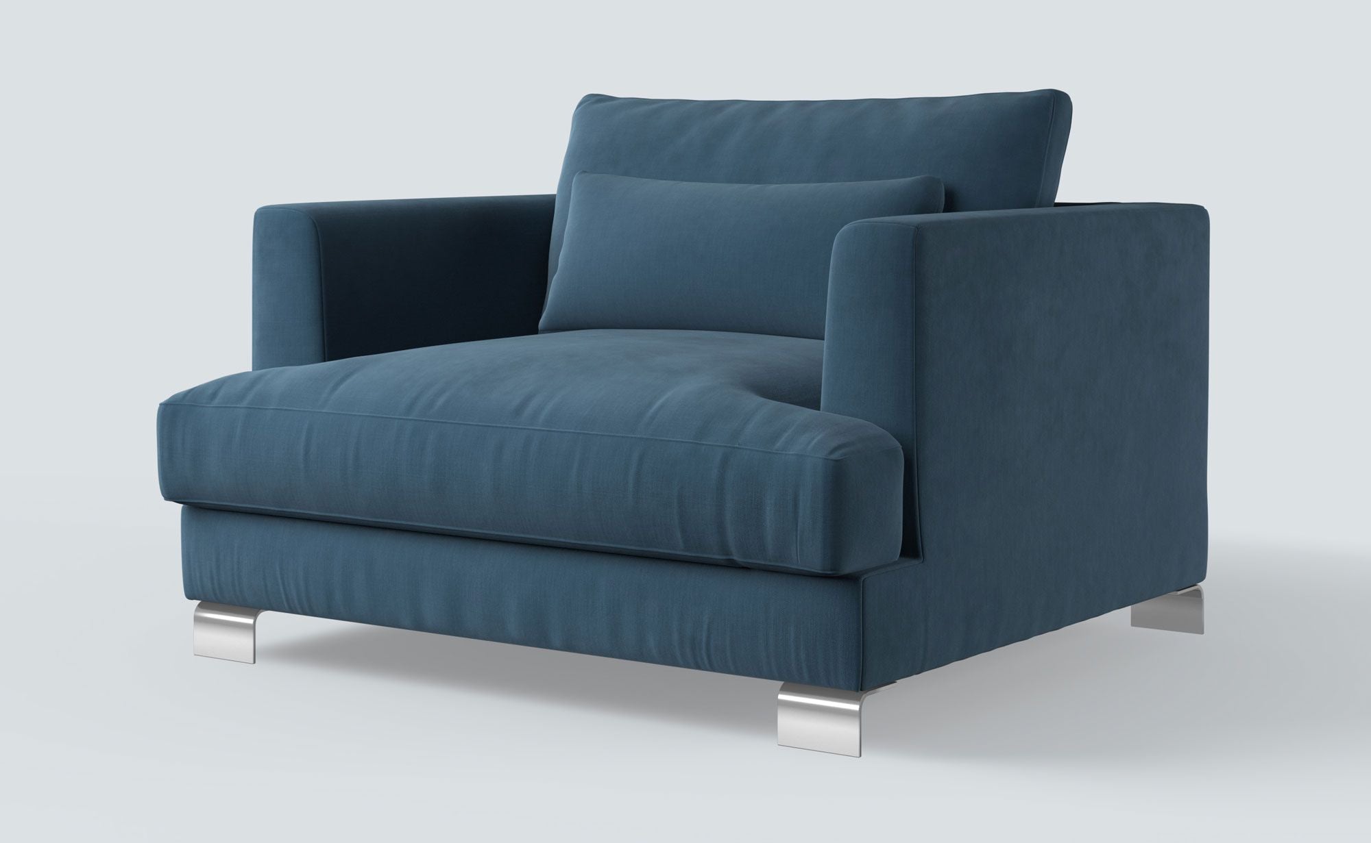 Dakota Navy Blue Classic Velvet Armchair