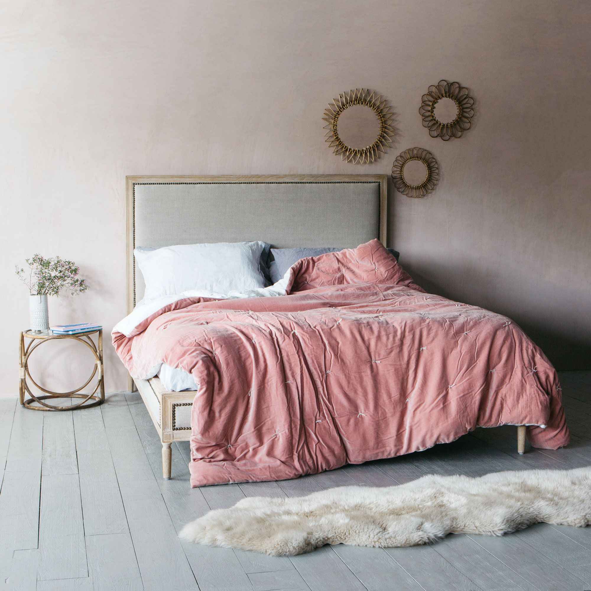Luna Natural Linen Bed