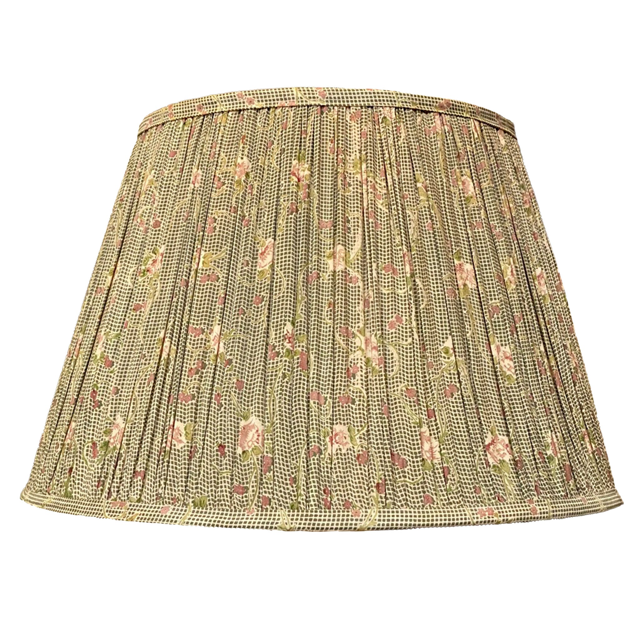 Green Trellis Silk Lampshade
