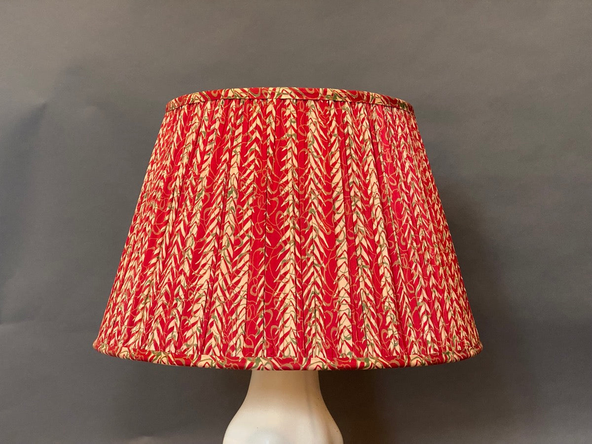 Red Chevron Silk Lampshade