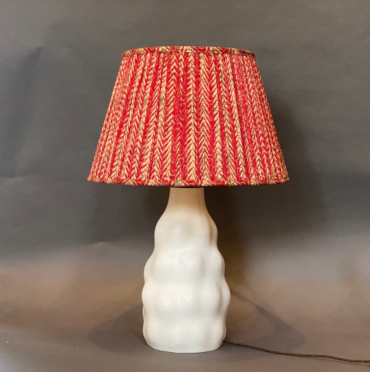 Red Chevron Silk Lampshade