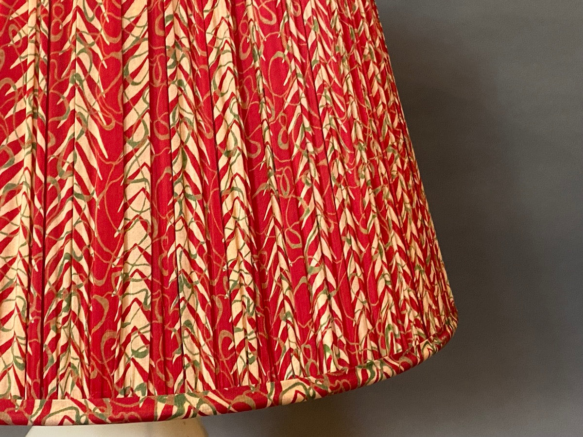 Red Chevron Silk Lampshade