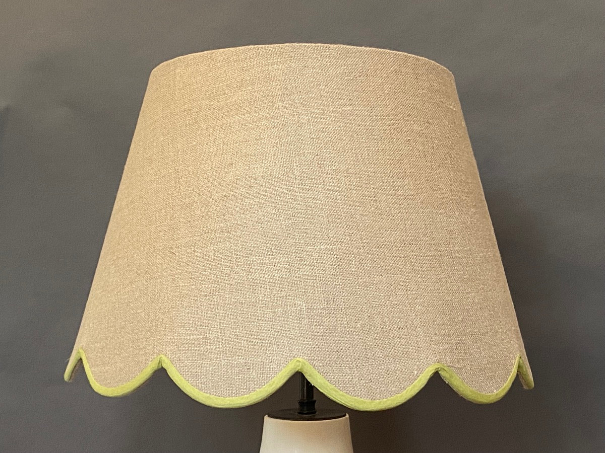 Lime Green Linen Scallop Lampshade