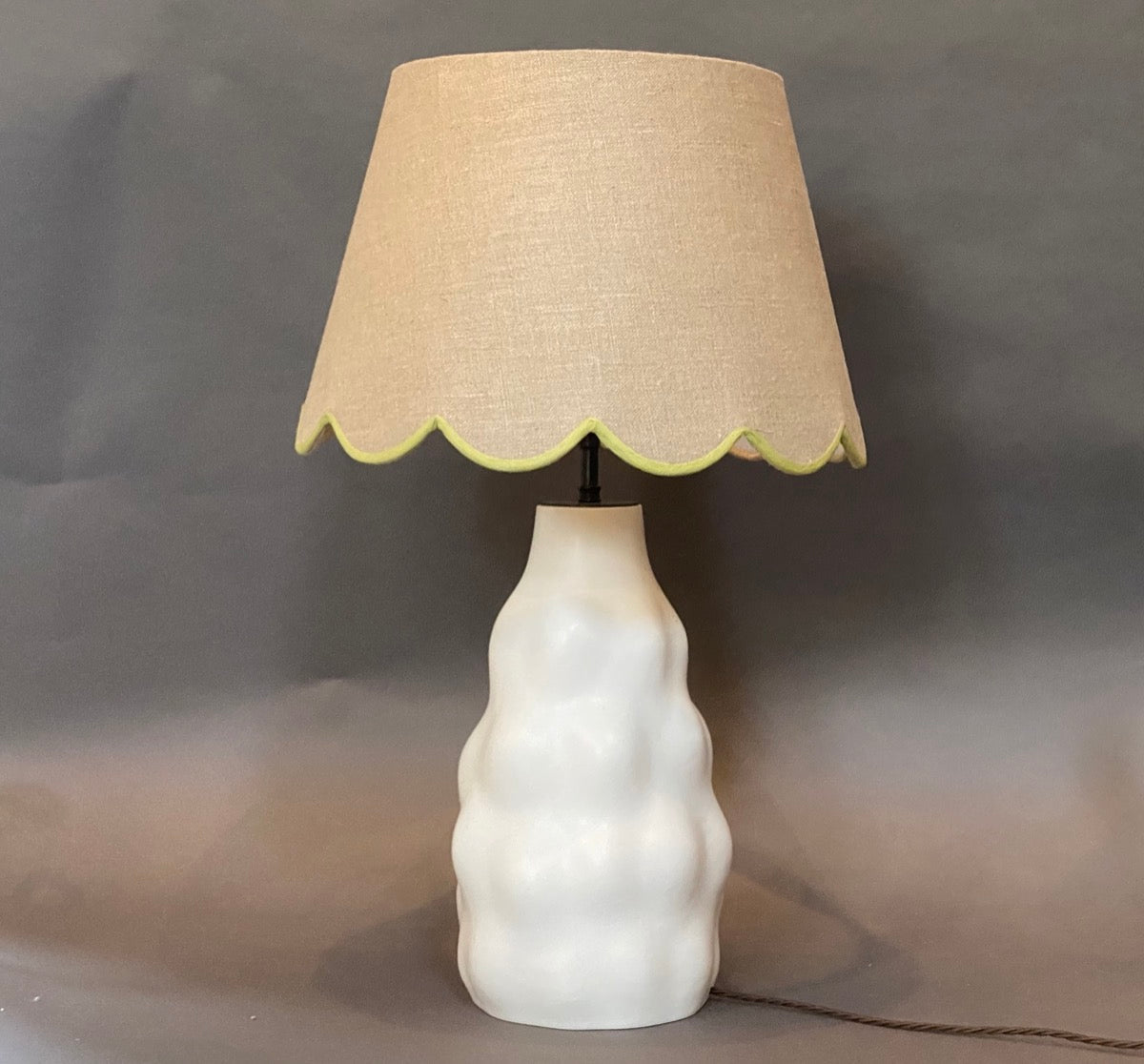 Lime Green Linen Scallop Lampshade