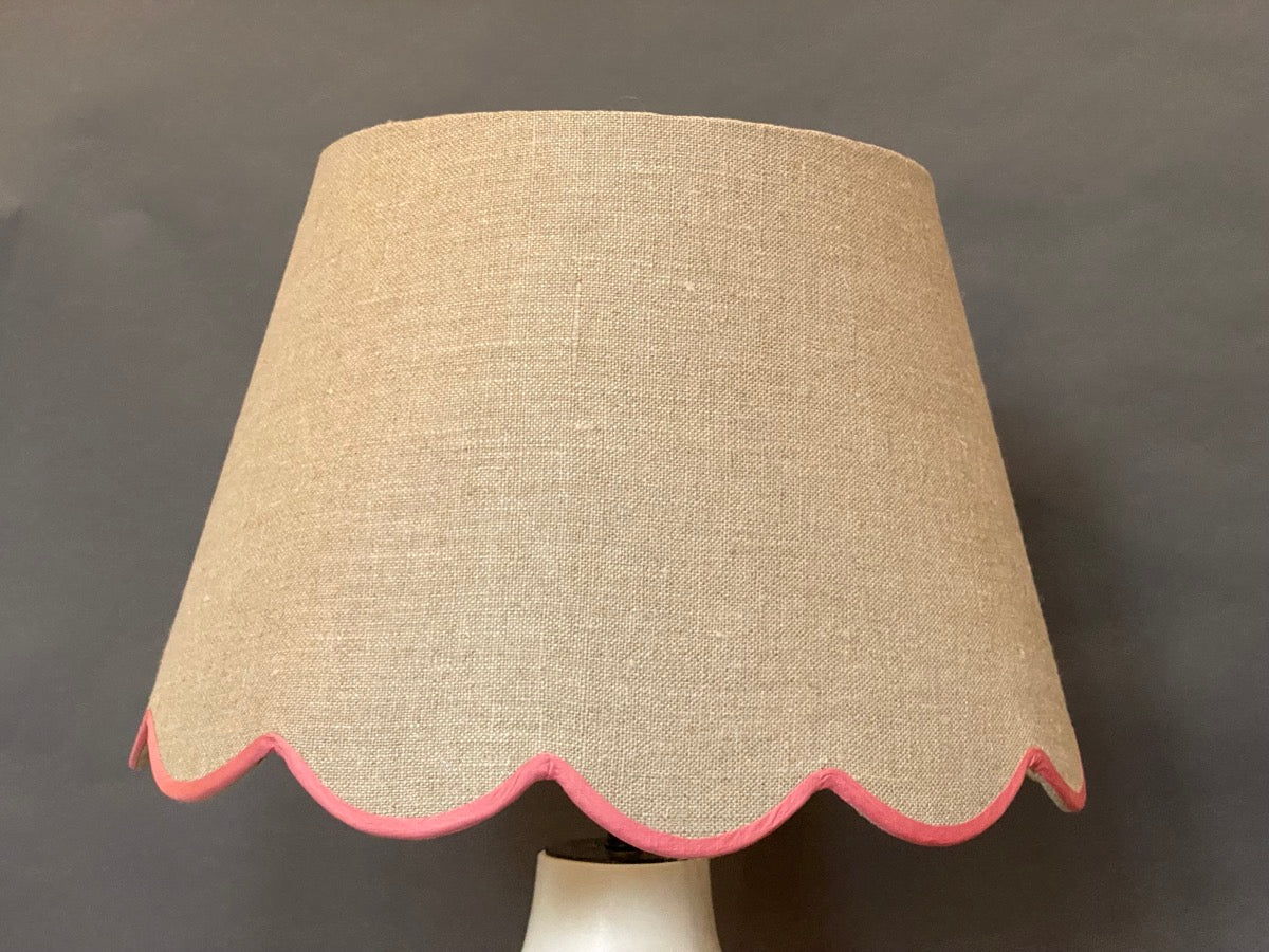 Pink Linen Scallop Lampshade