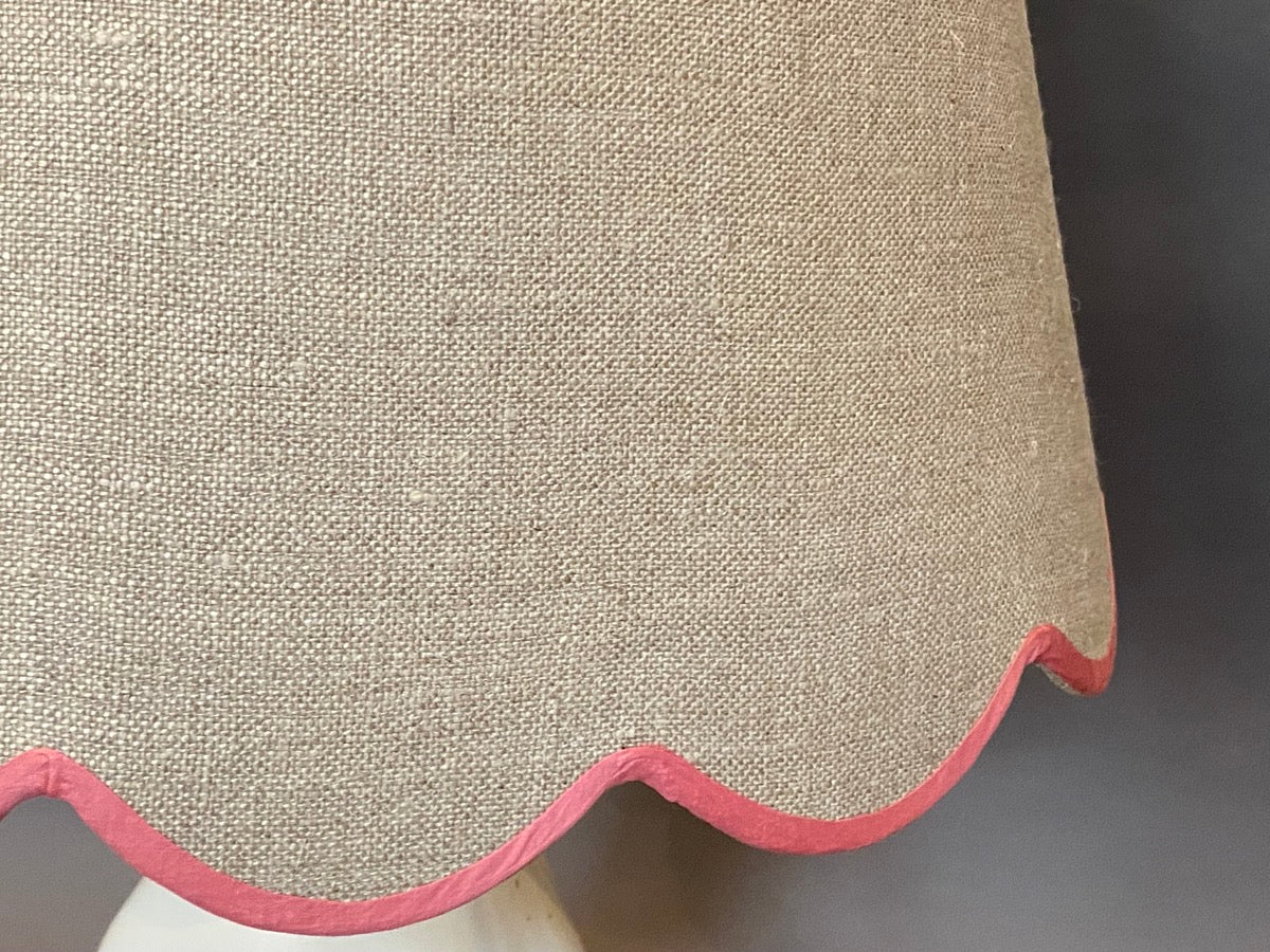 Pink Linen Scallop Lampshade