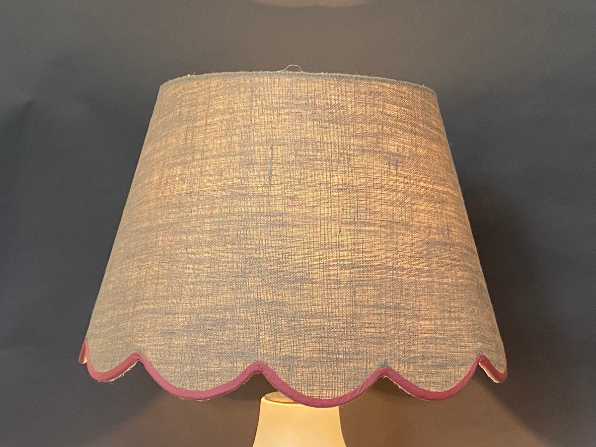 Pink Linen Scallop Lampshade