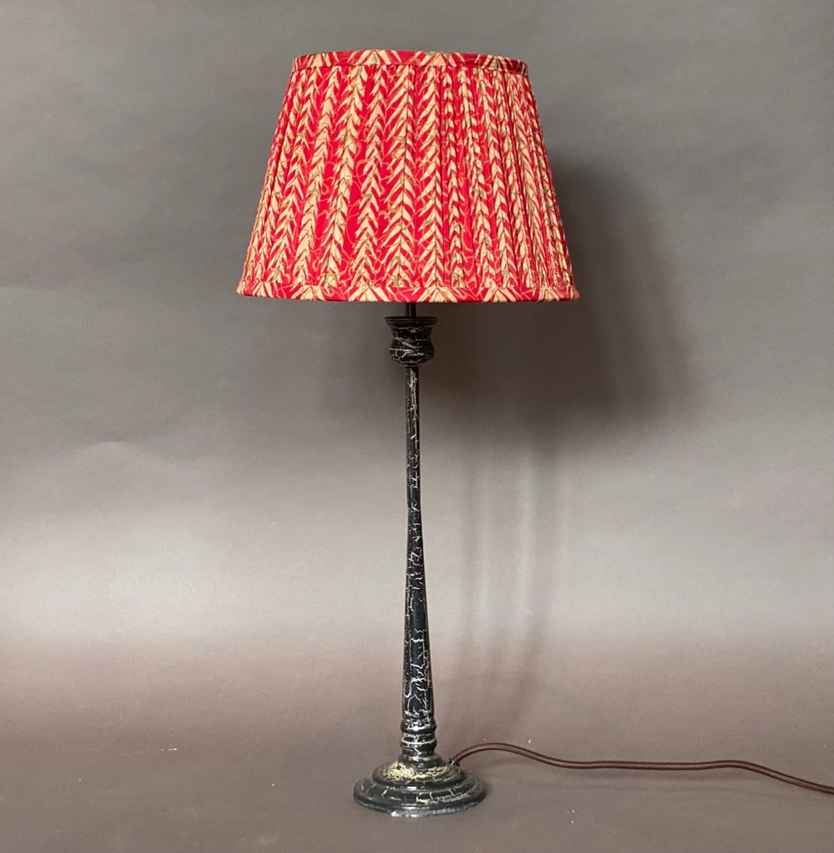 Red Chevron Silk Lampshade