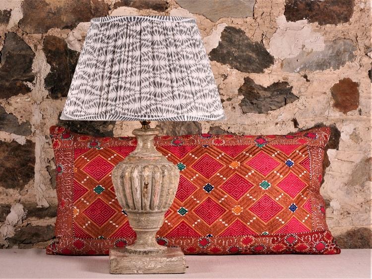 Grey Bangla Cotton Lampshade