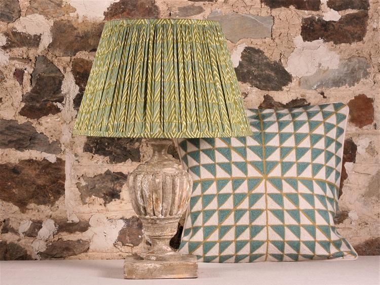 Green Chevron Cotton Lampshade