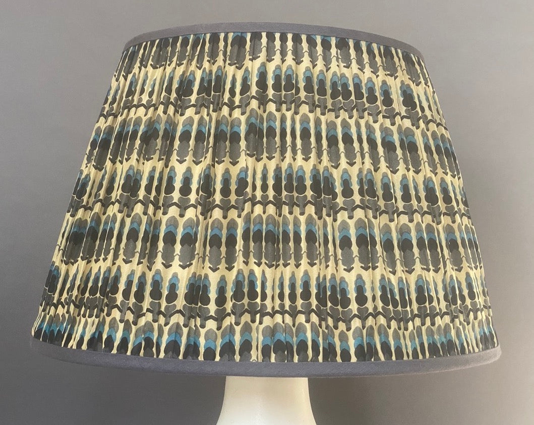 Black and Blue Silk Lampshade
