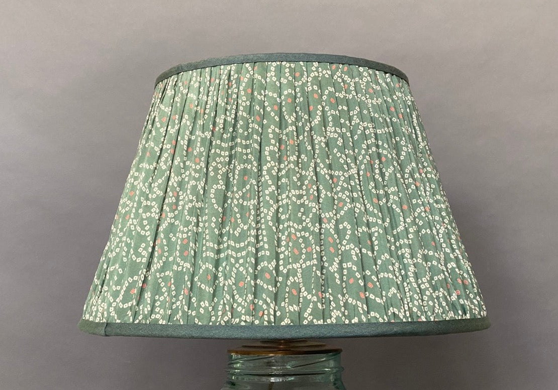 Teal Bandani silk lampshade