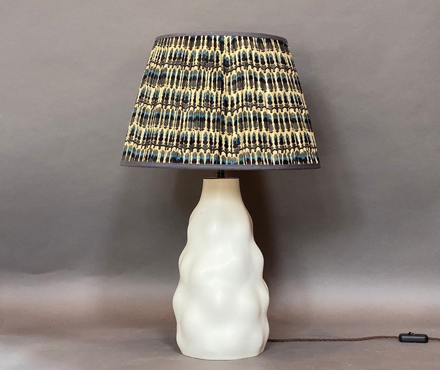 Black and Blue Silk Lampshade