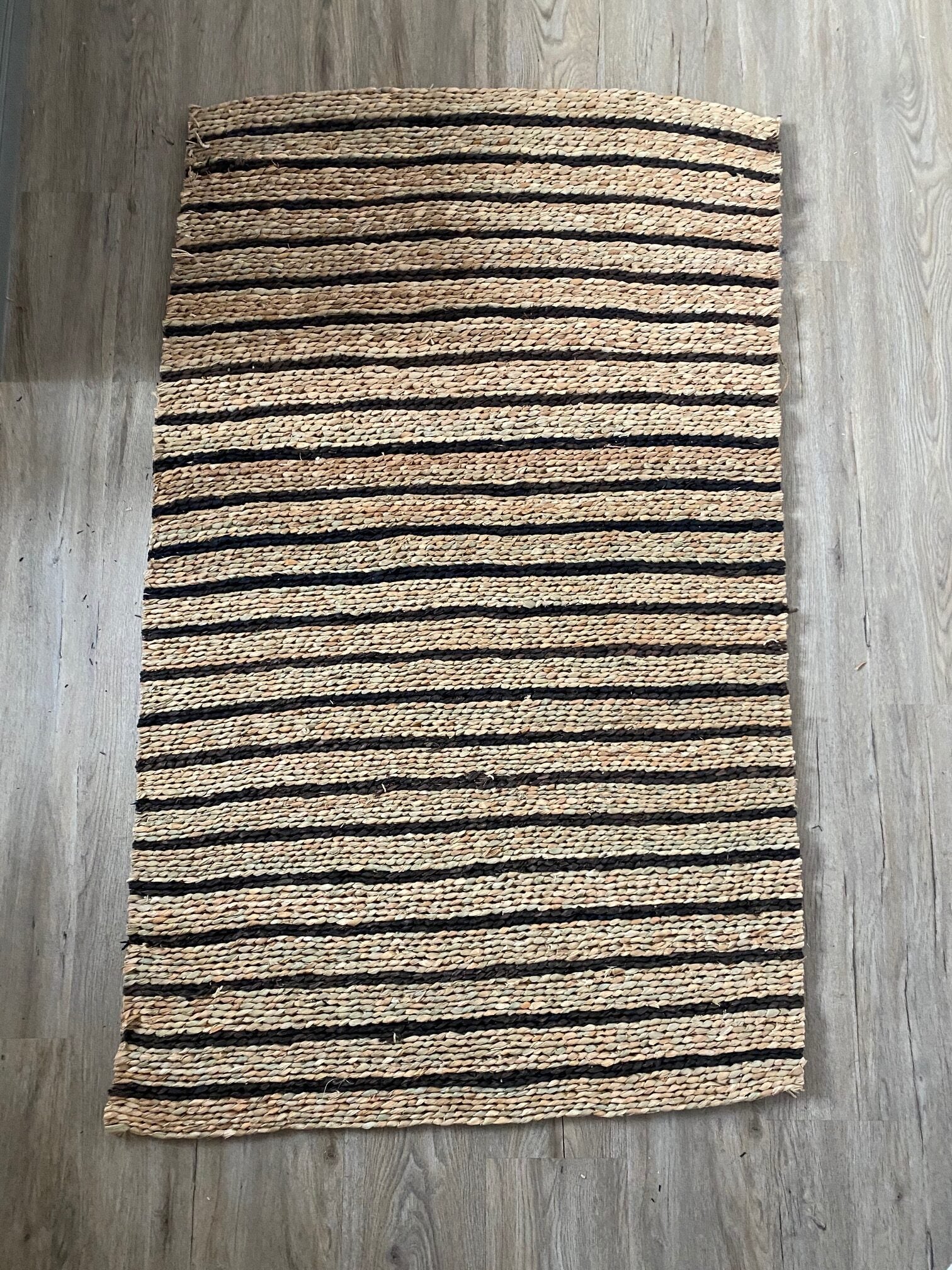 Stripes Seagrass Hall Runner Rug - Large