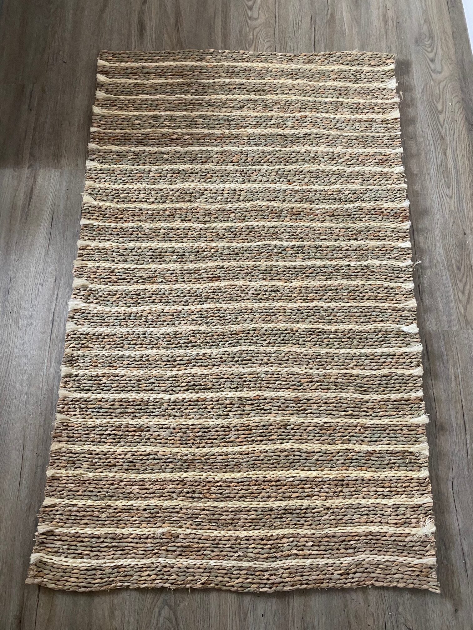 Stripes Seagrass Hall Runner Rug - Large