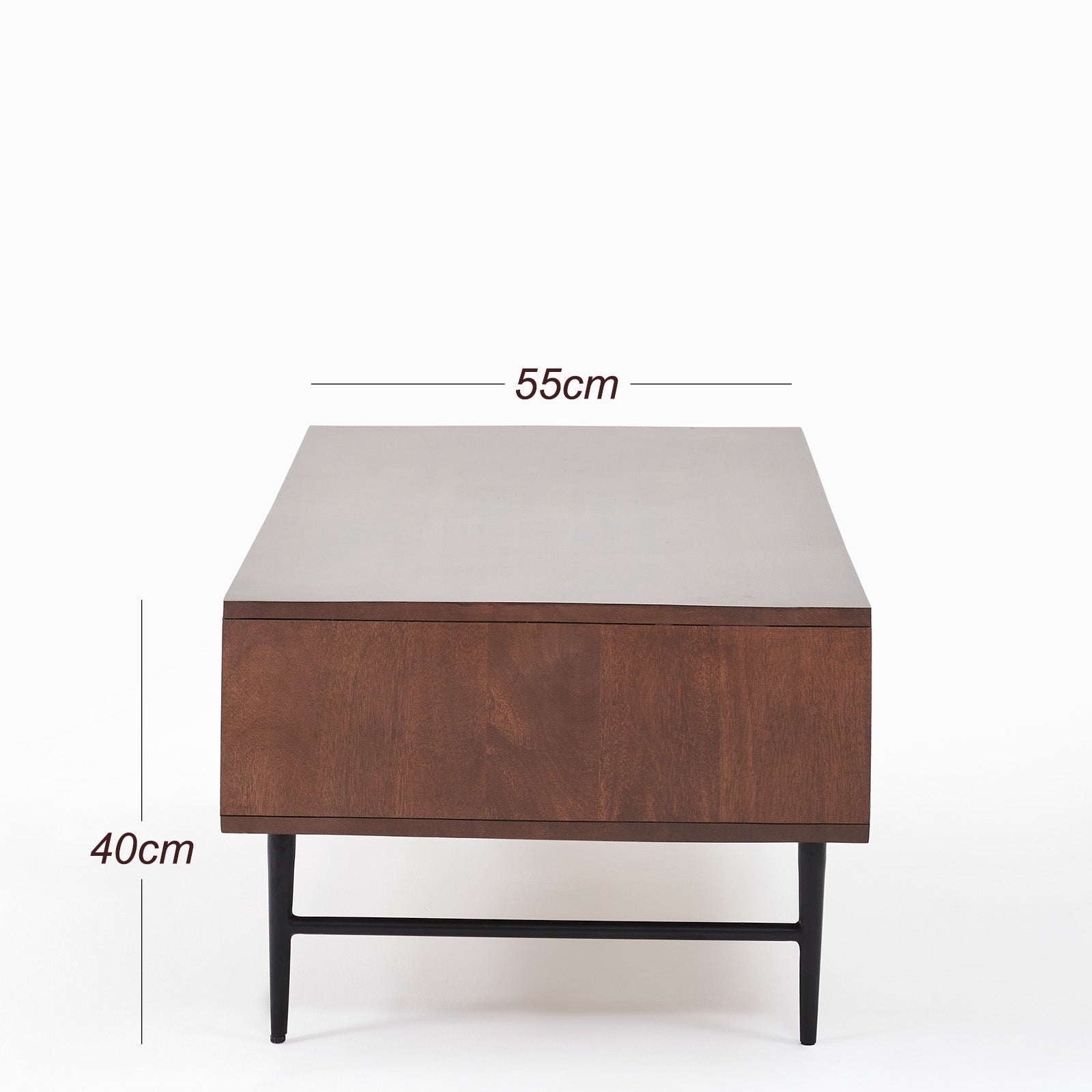 Industrial Dark Walnut Maxim Storage Coffee Table