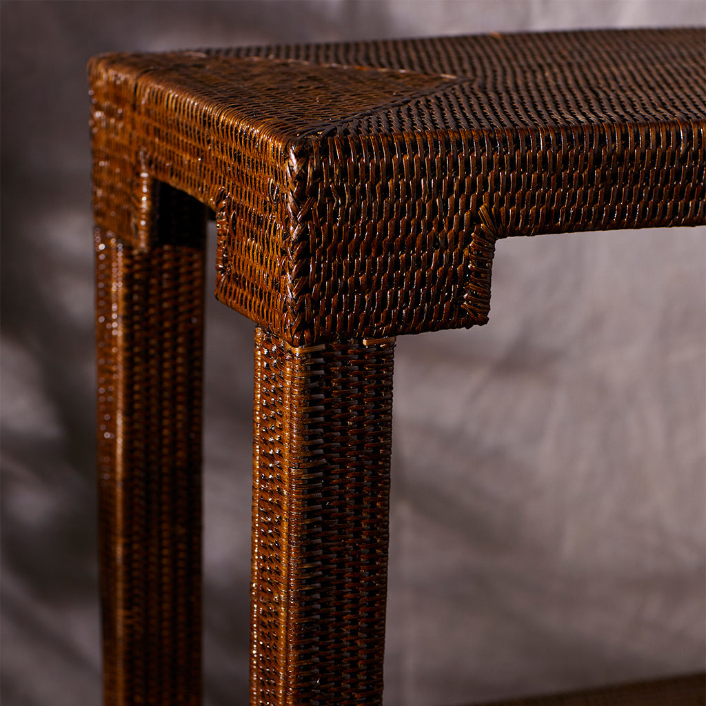 Katha Rattan Side Table | Brown