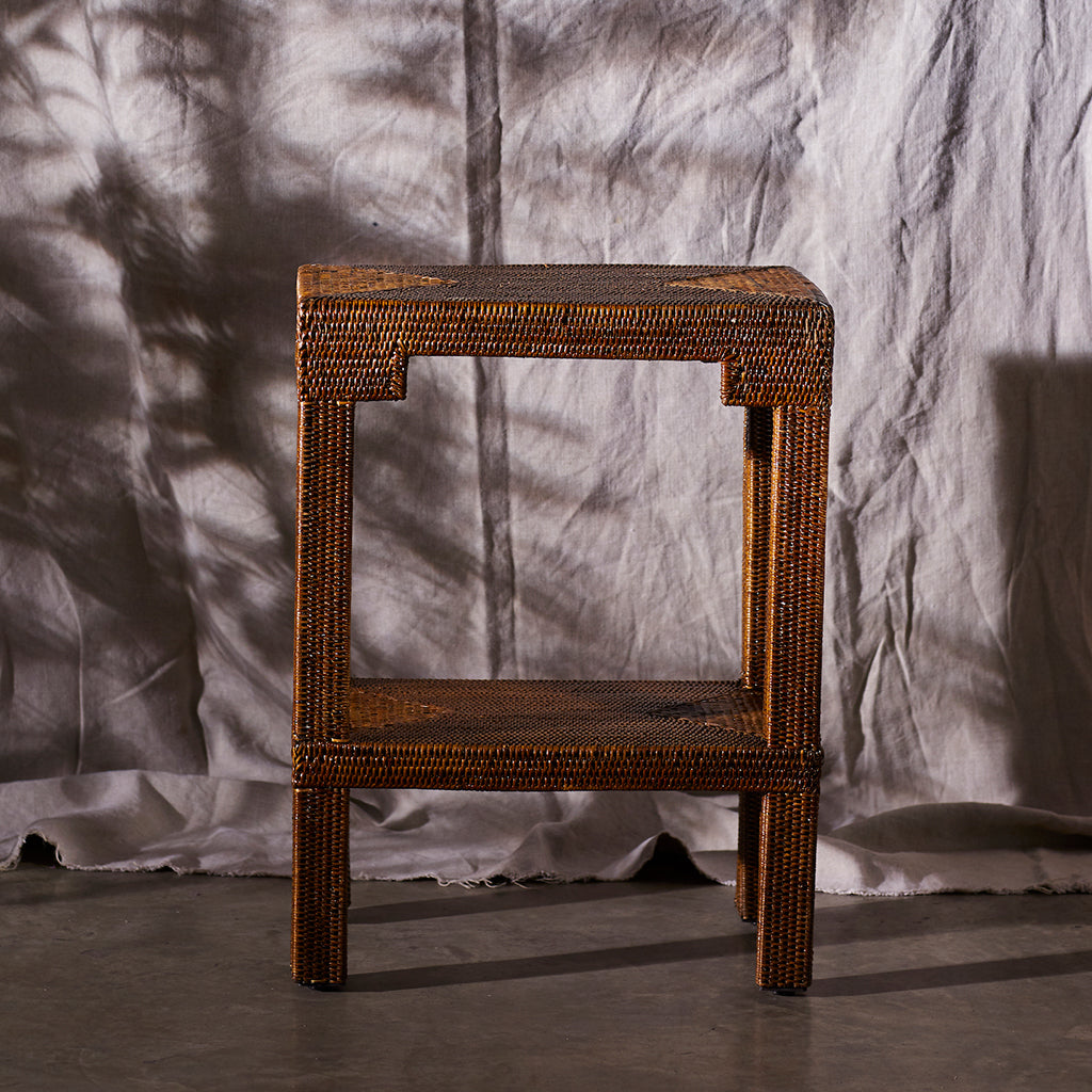 Katha Rattan Side Table | Brown