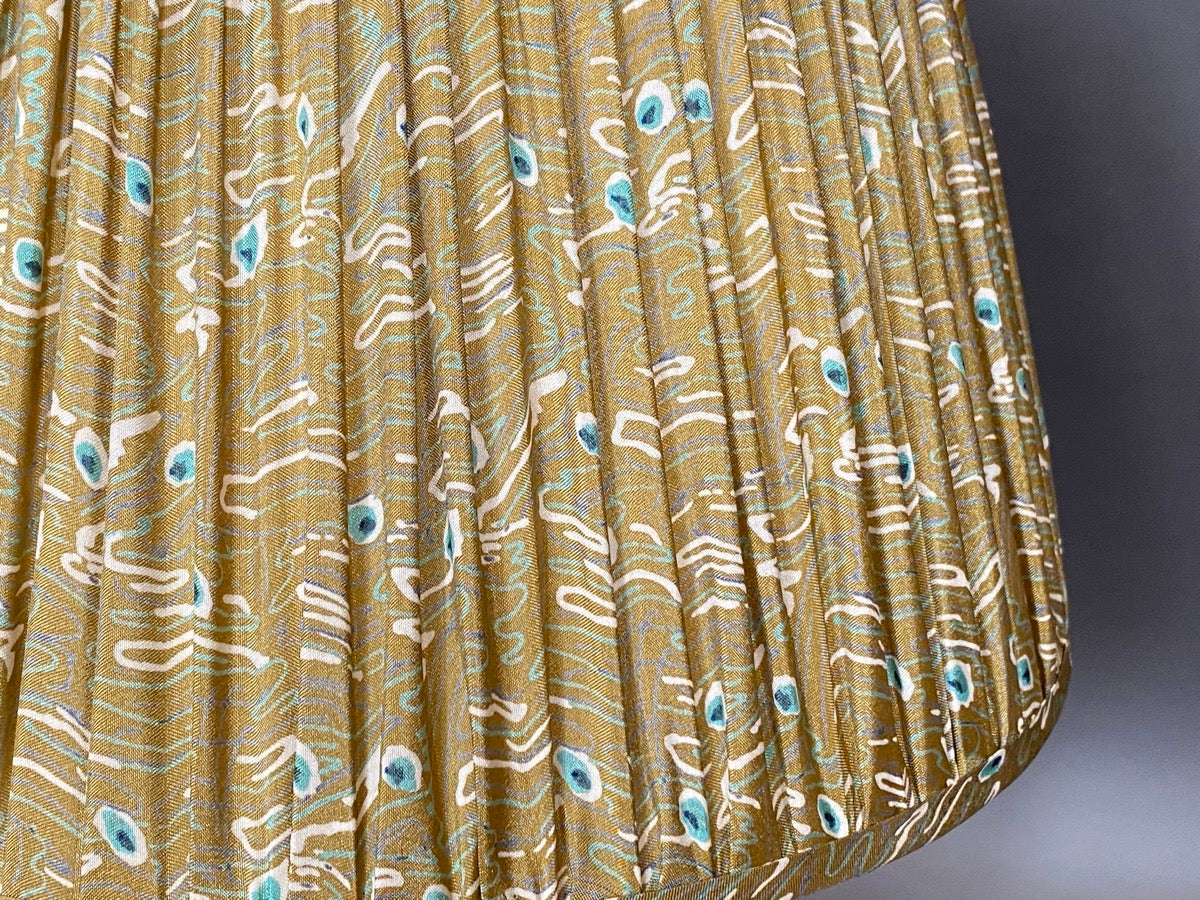 Khaki Peacock Silk Lampshade
