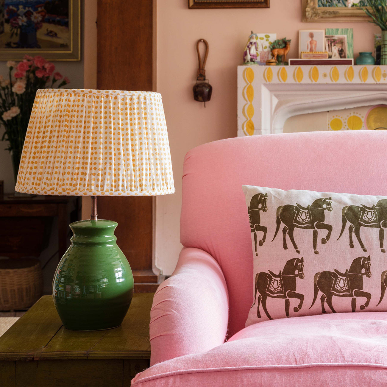 Lampshade Pleated Seed Mustard Large