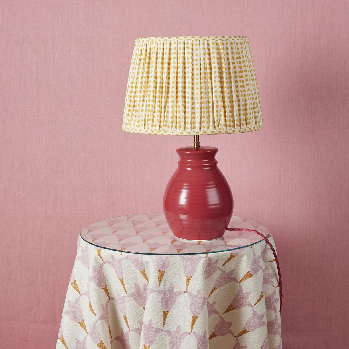 Lampshade Pleated Seed Mustard Large