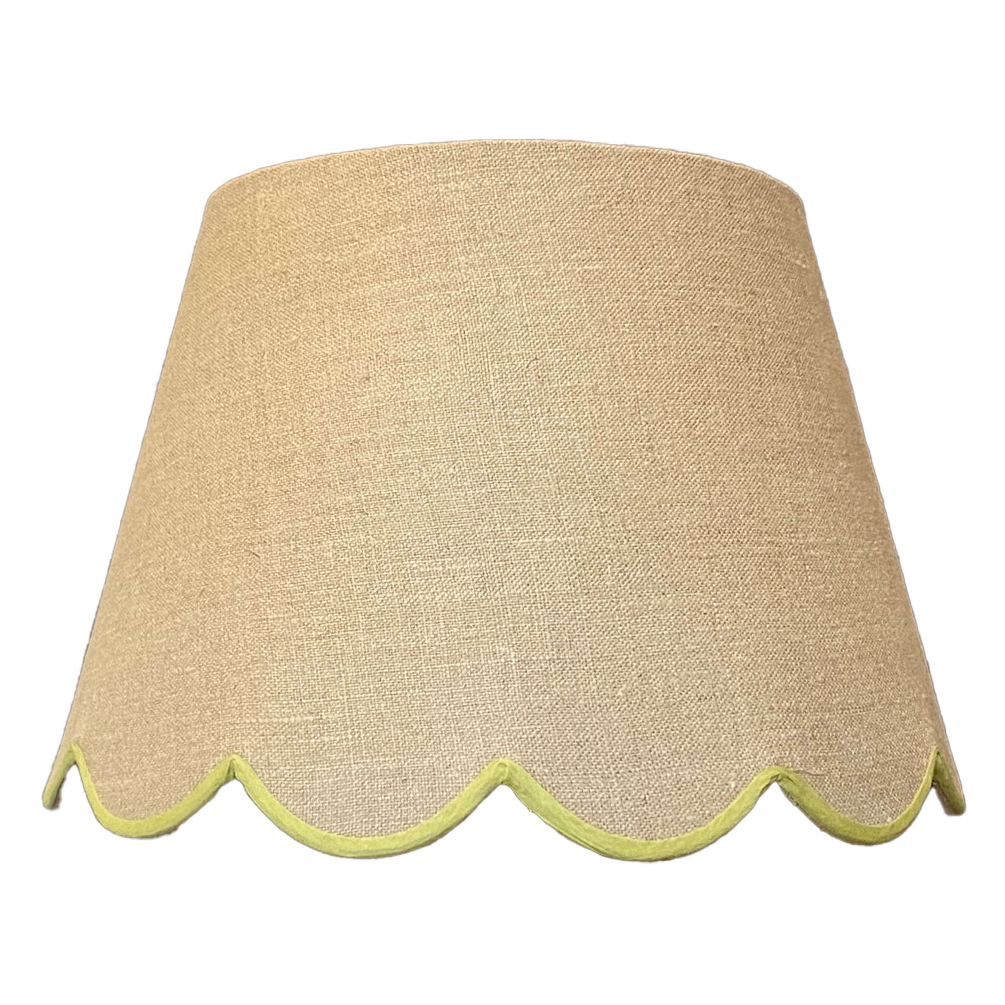Lime Green Linen Scallop Lampshade