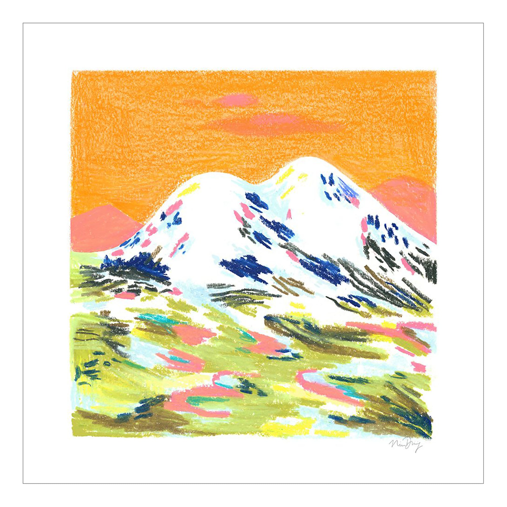 Orange Mountain Print by Nina Dissing