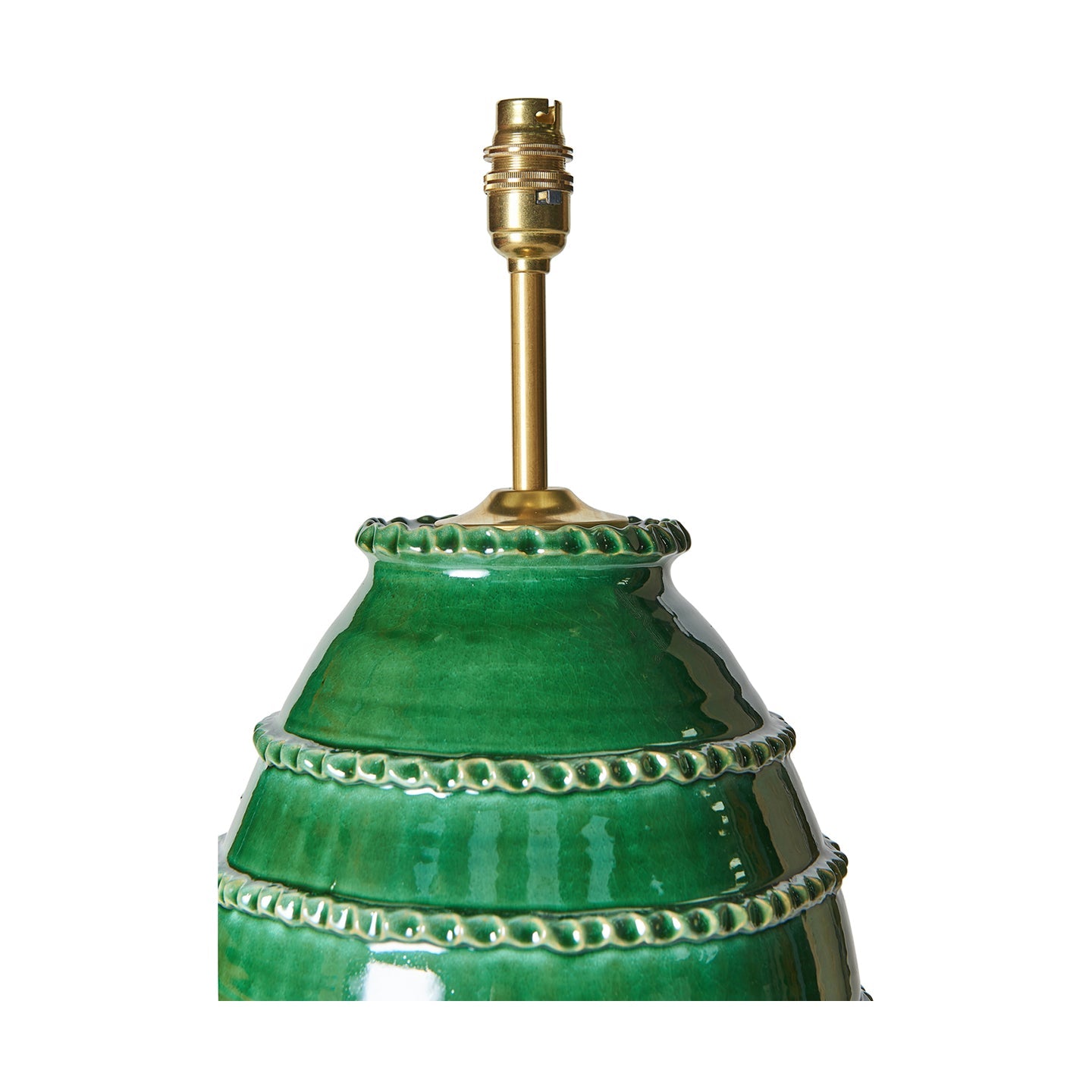 Green Wiggle Ribbed Urn Ceramic Lamp Base