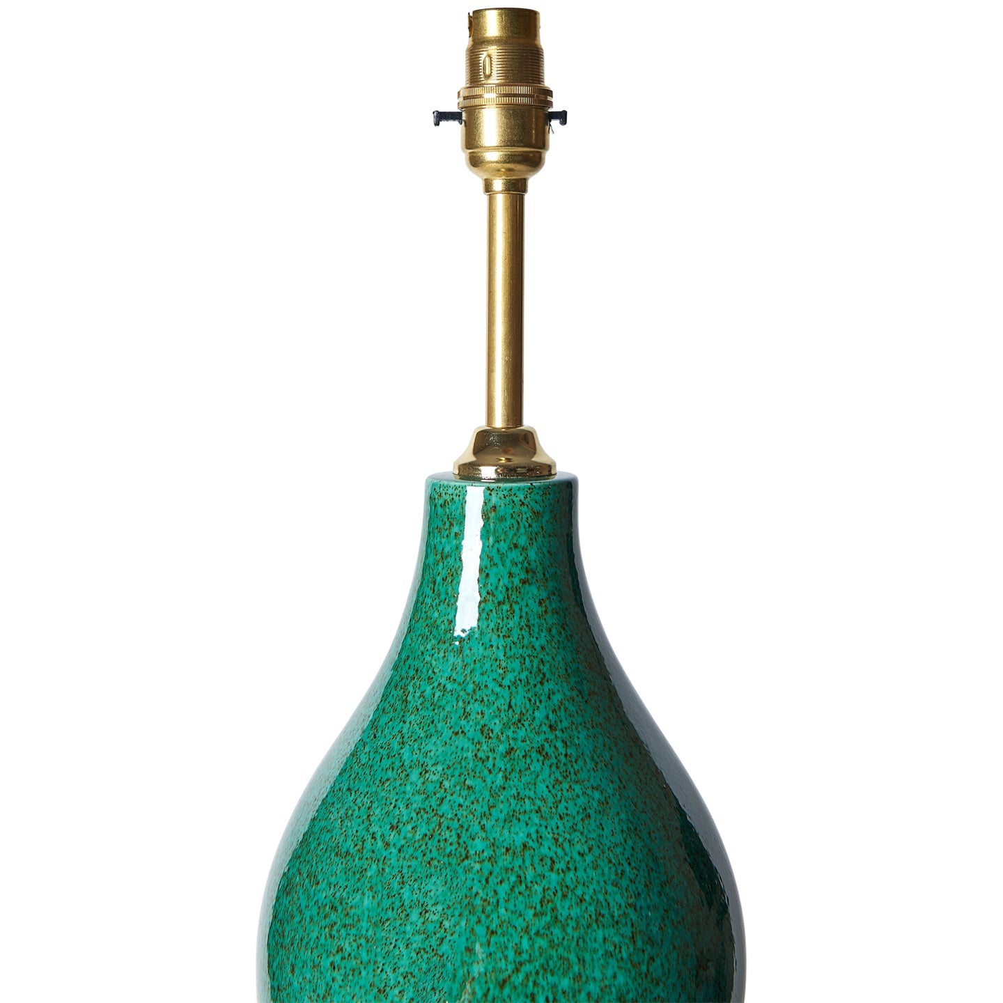 Dark Green Speckled Double Gourd Ceramic Lamp Base
