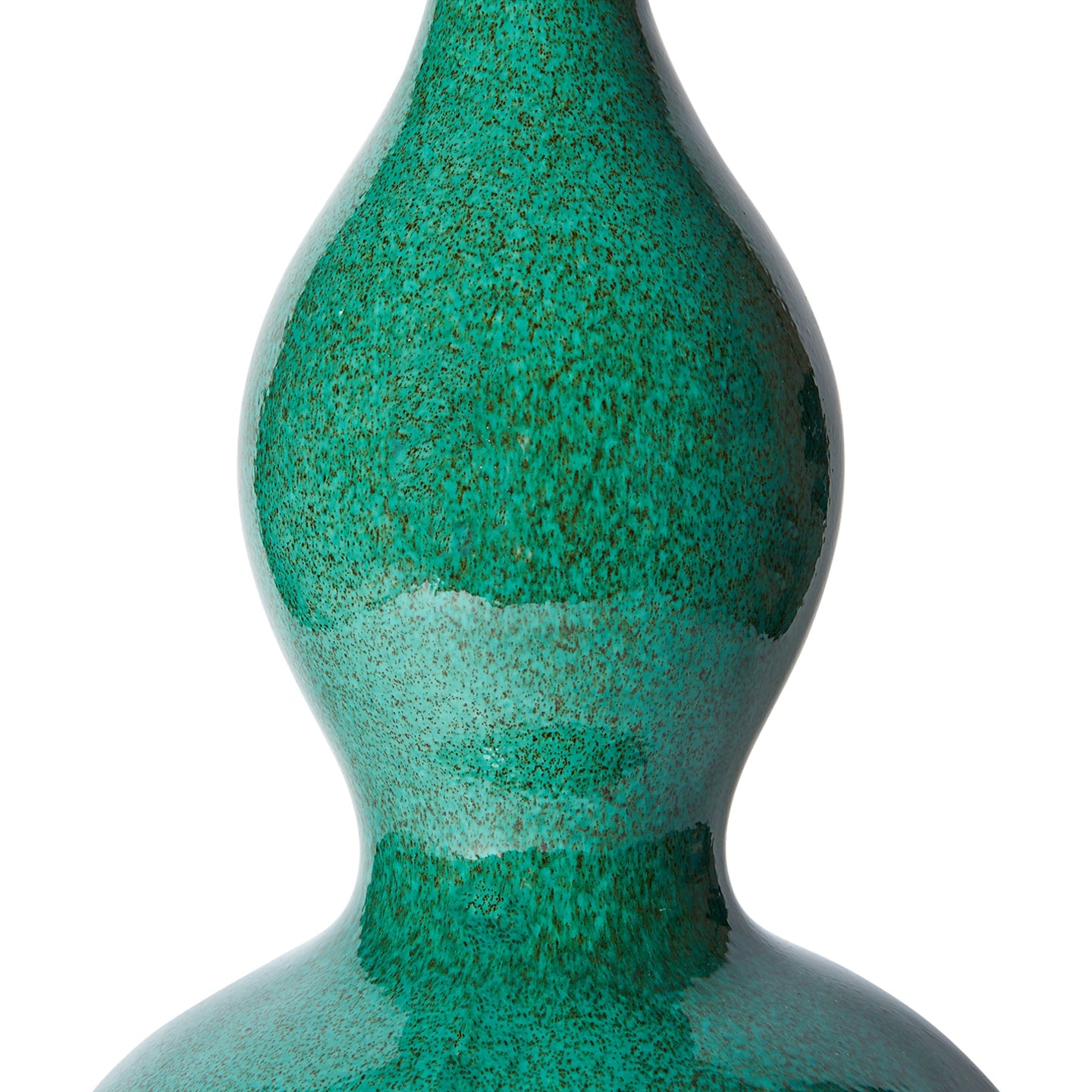Dark Green Speckled Double Gourd Ceramic Lamp Base