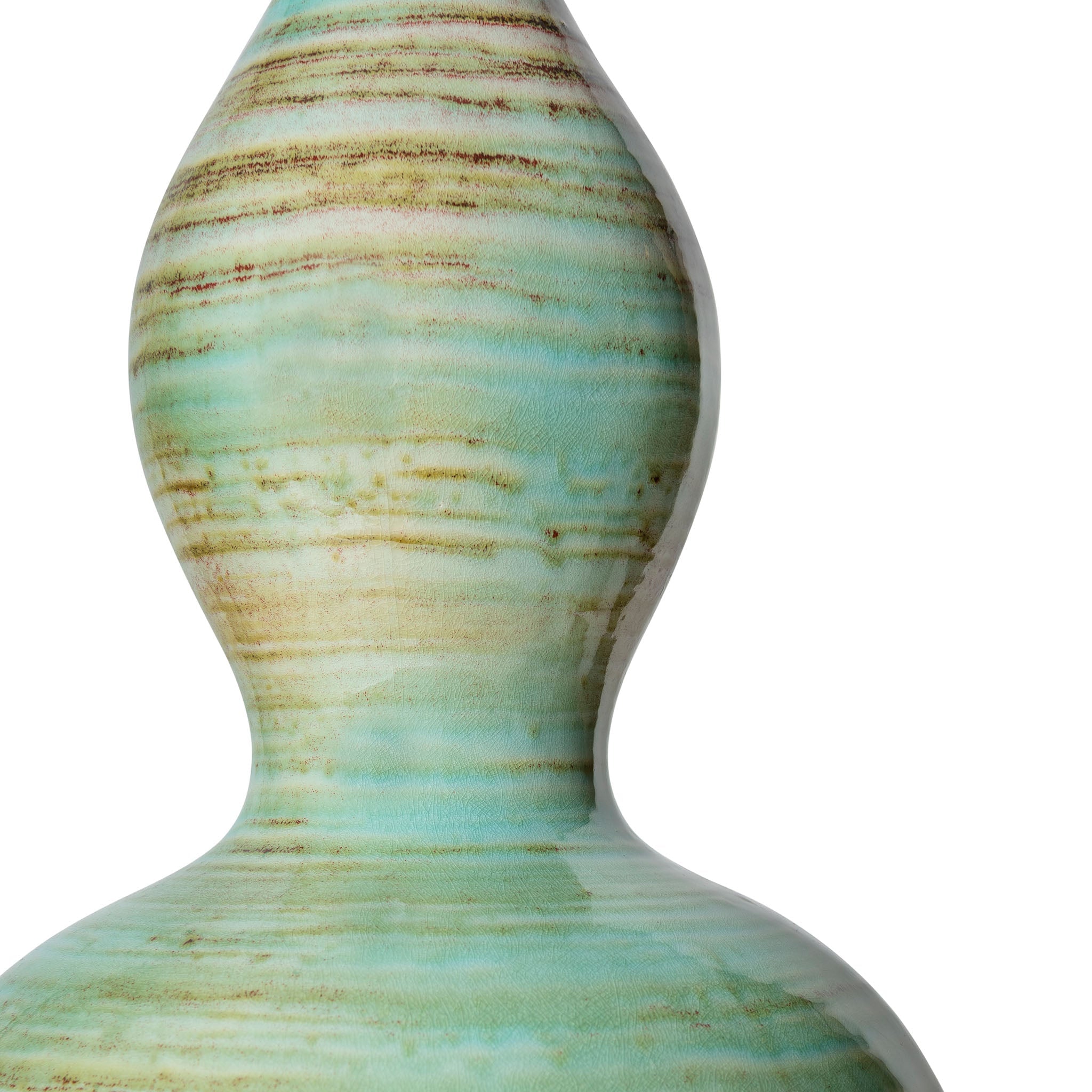 Aqua Double Gourd Ceramic Lamp Base