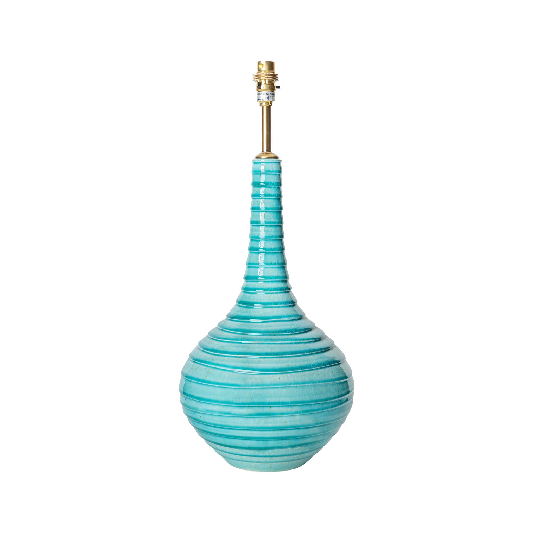 Turquoise Spiral Teardrop Ceramic Lamp Base
