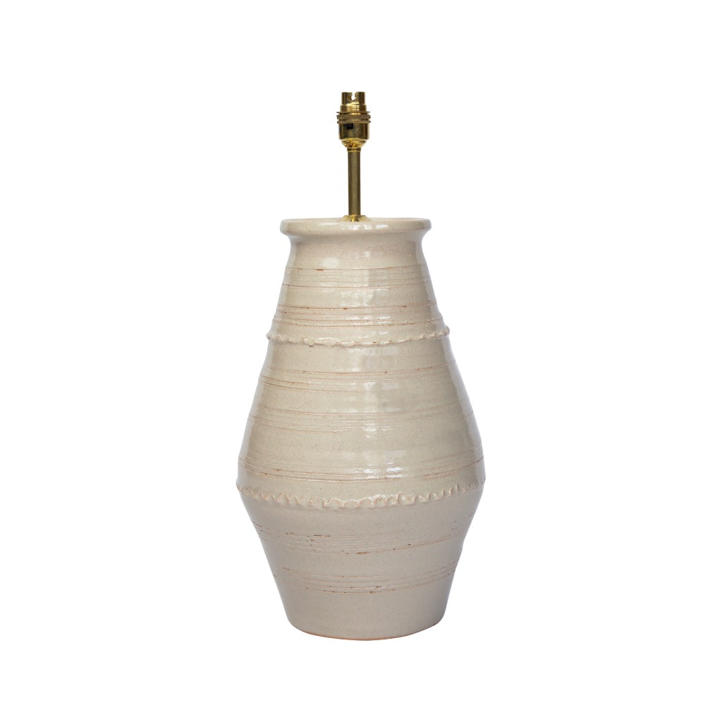 Blonde Ribbed Vase Ceramic Lamp Base