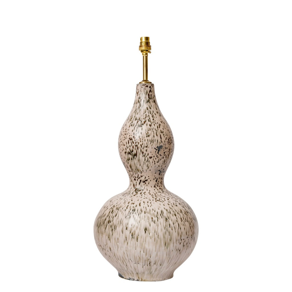 Brown Speckled Double Gourd Ceramic Lamp Base