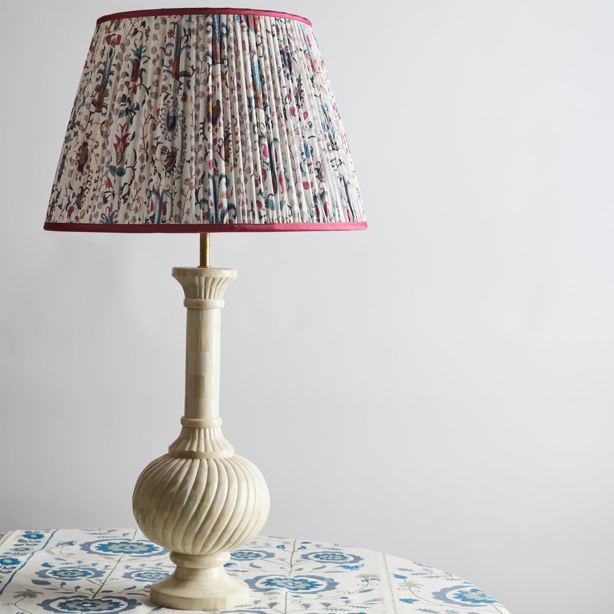Mughal Lampshade with Pink Trim