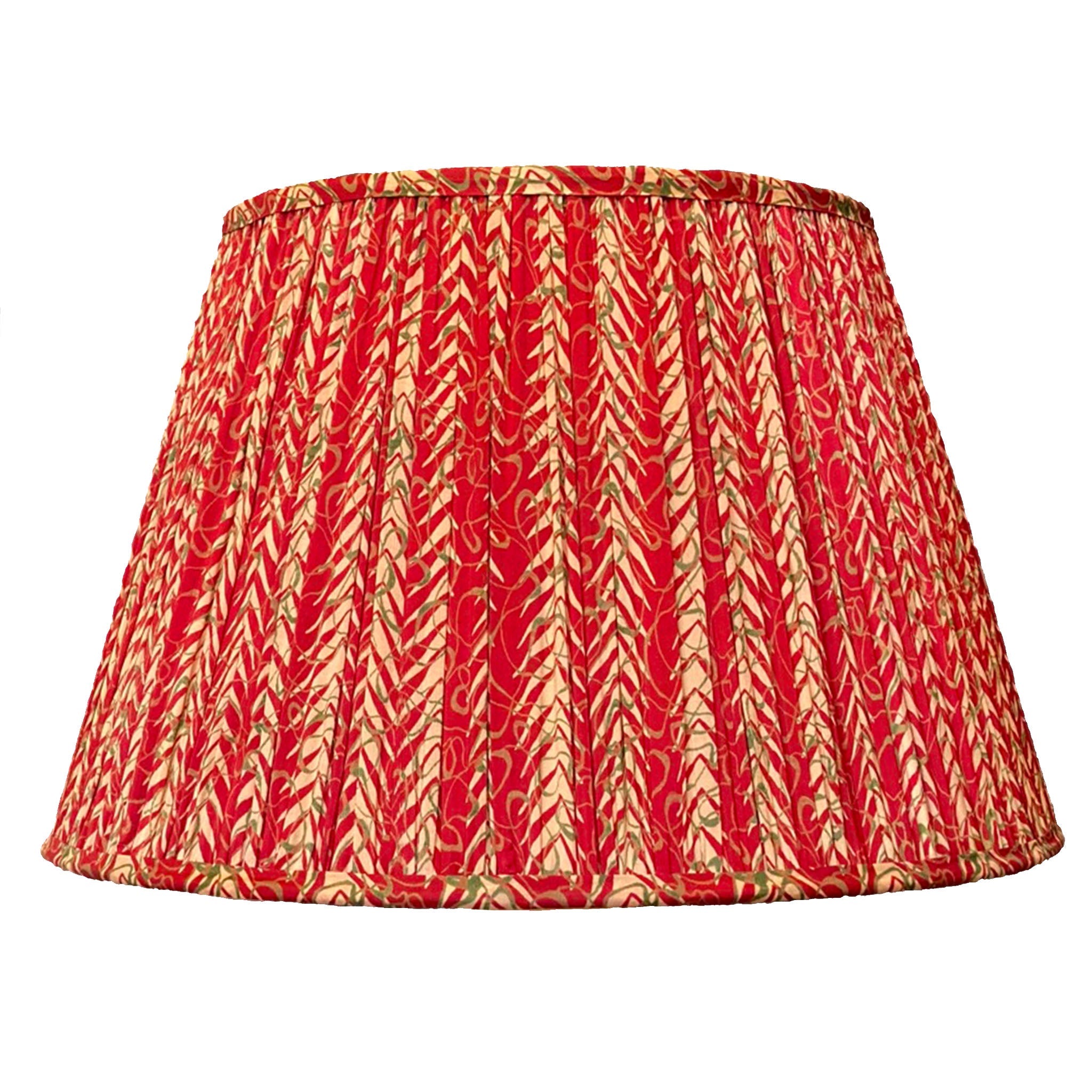 Red Chevron Silk Lampshade