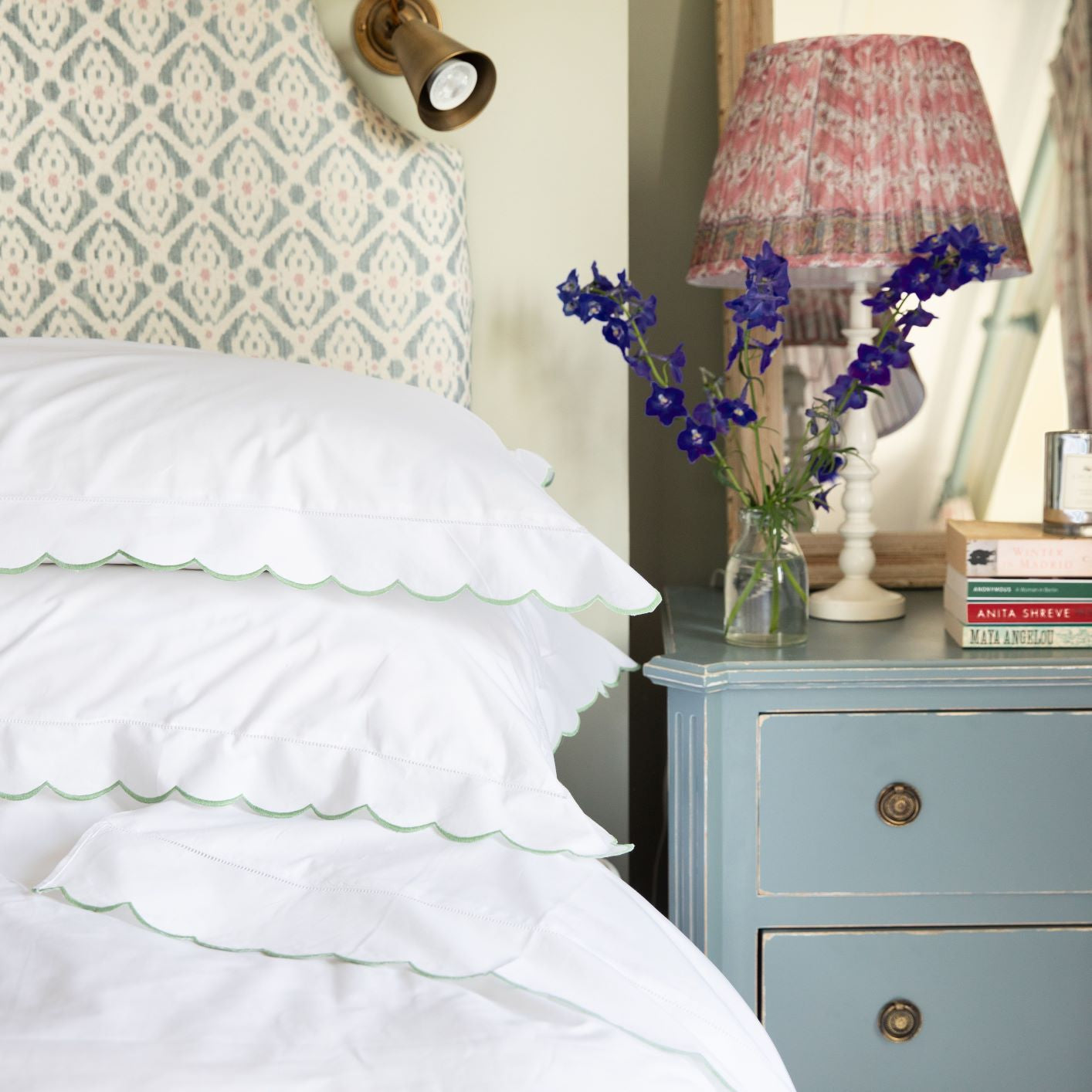 Sage Green Scallop Pillowcase
