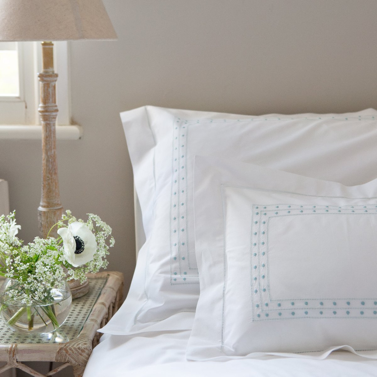 Matilda Duvet Cover | Duck Egg Blue & White