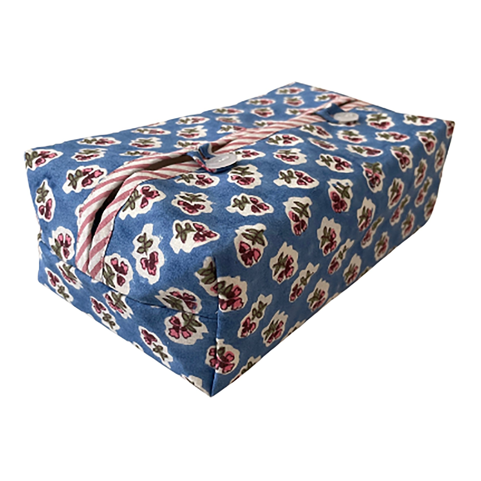 Blue Azure Fabric Tissue Box Cover
