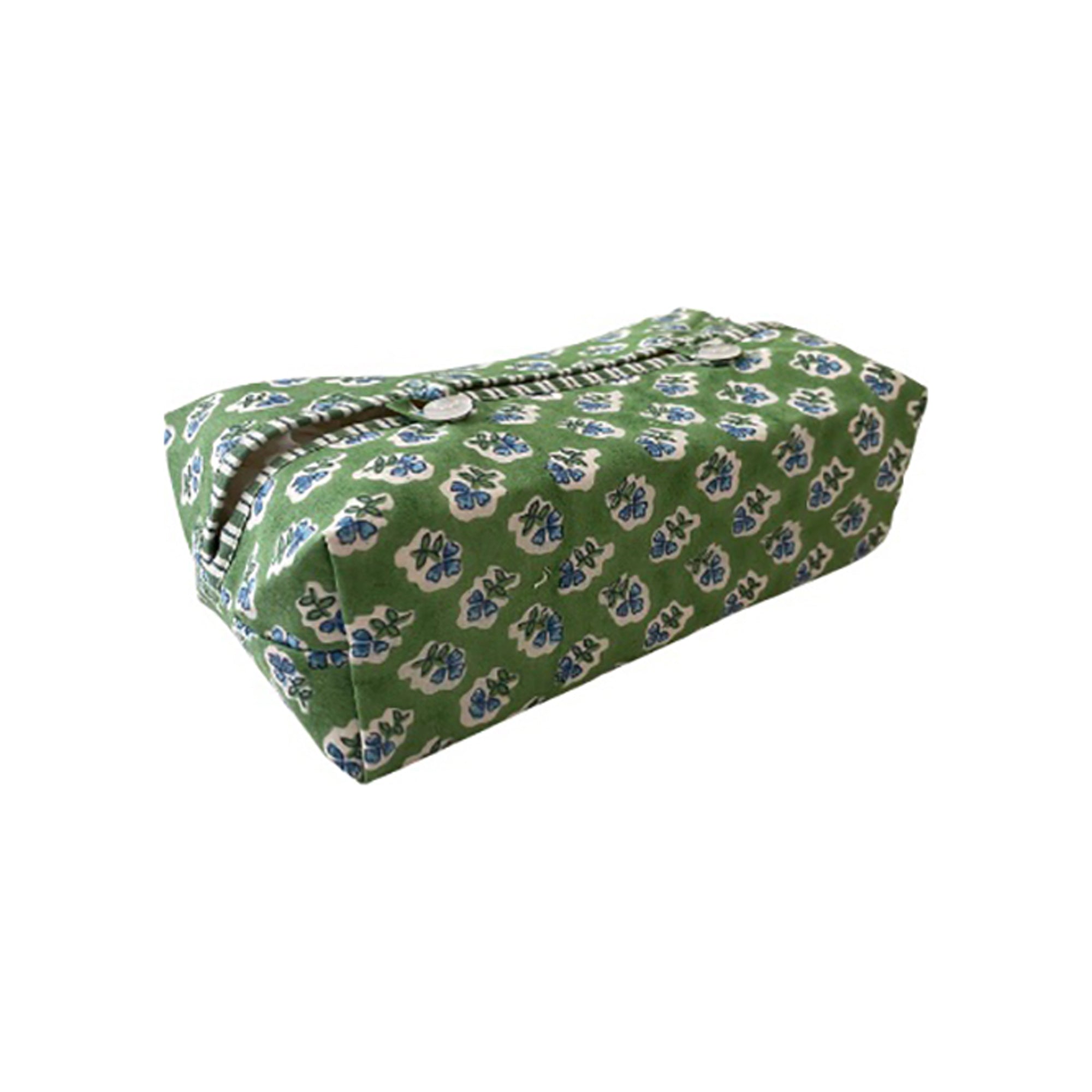 Green Ditsy Fabric Tissue Box Cover