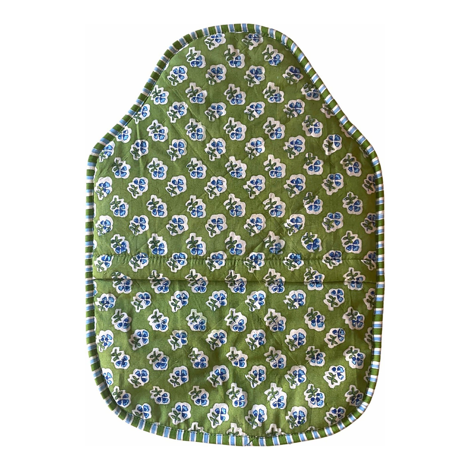 Green Ditsy Hot Water Bottle Cover