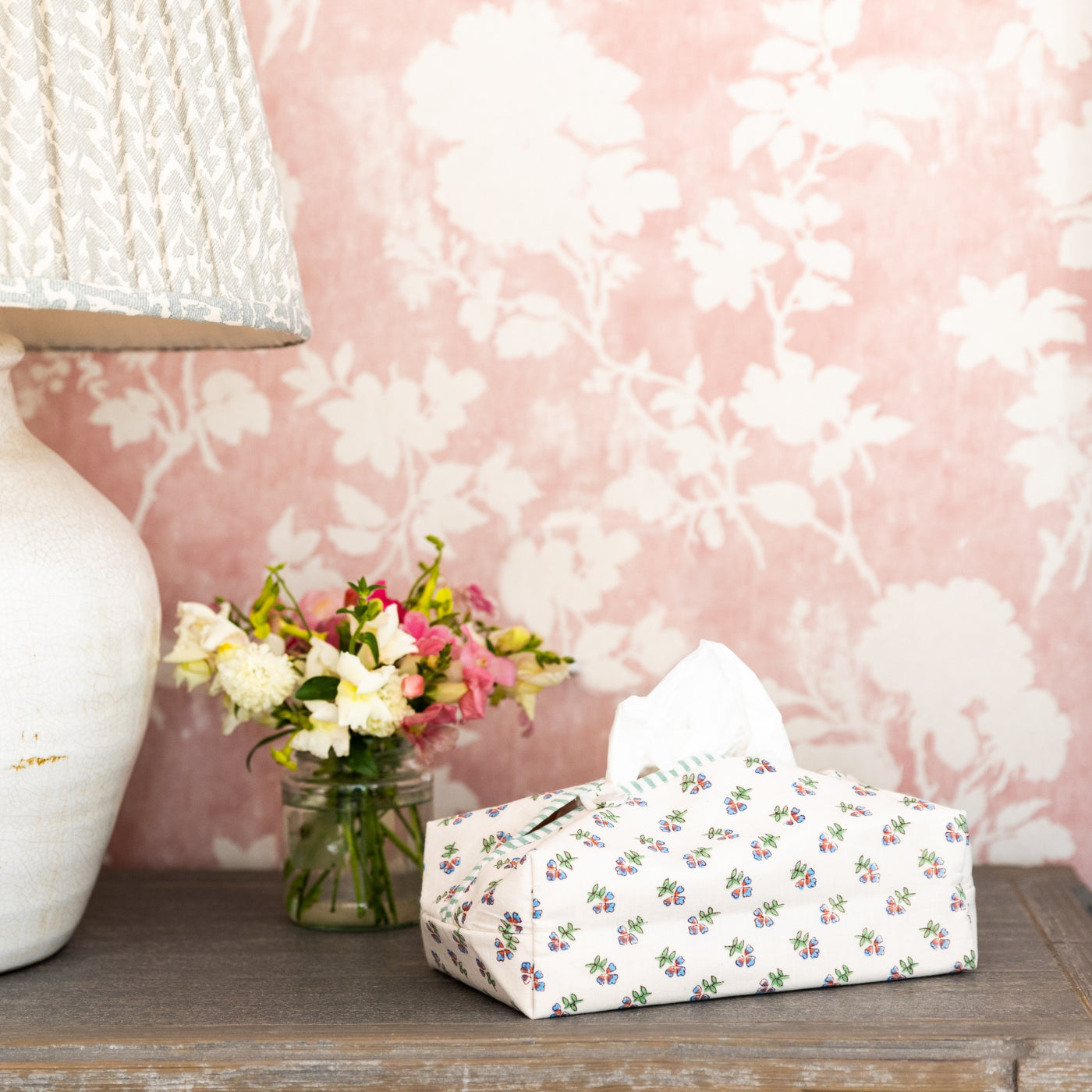 Multi Ditsy Fabric Tissue Box Cover