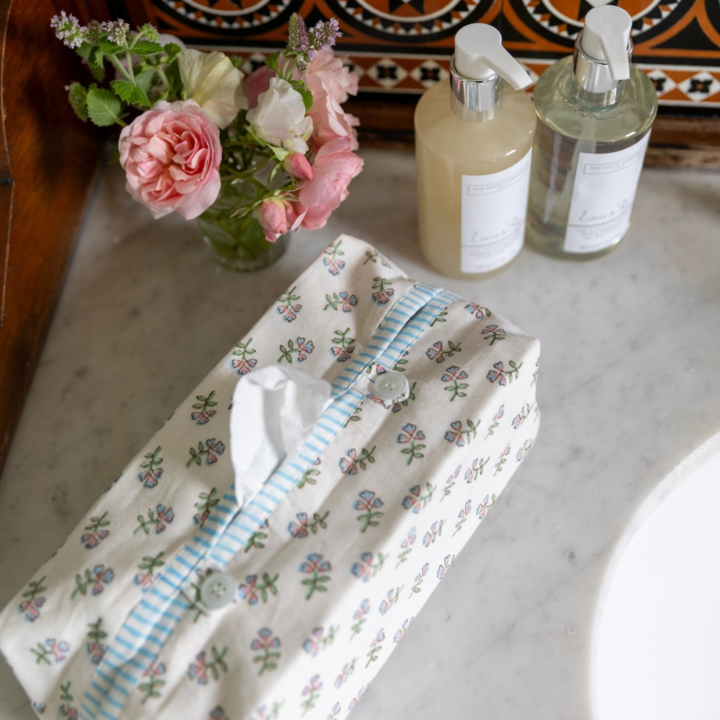 Multi Ditsy Fabric Tissue Box Cover