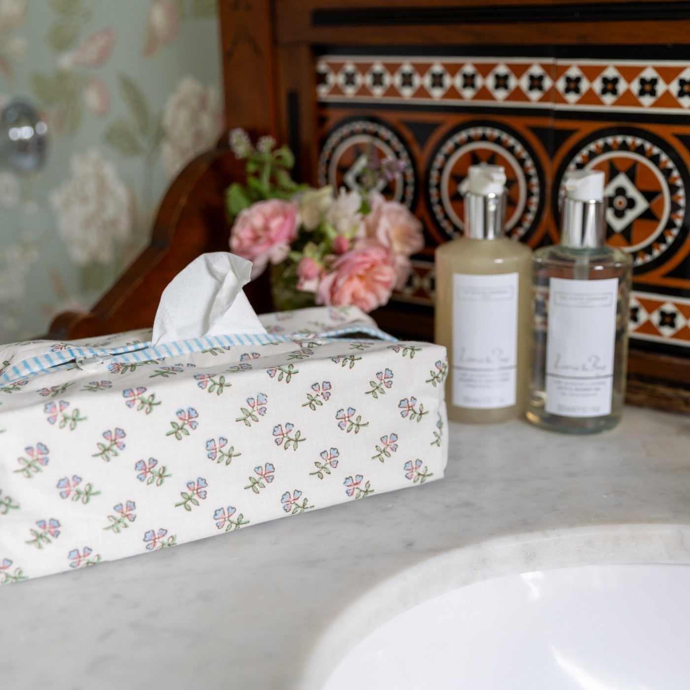 Multi Ditsy Fabric Tissue Box Cover