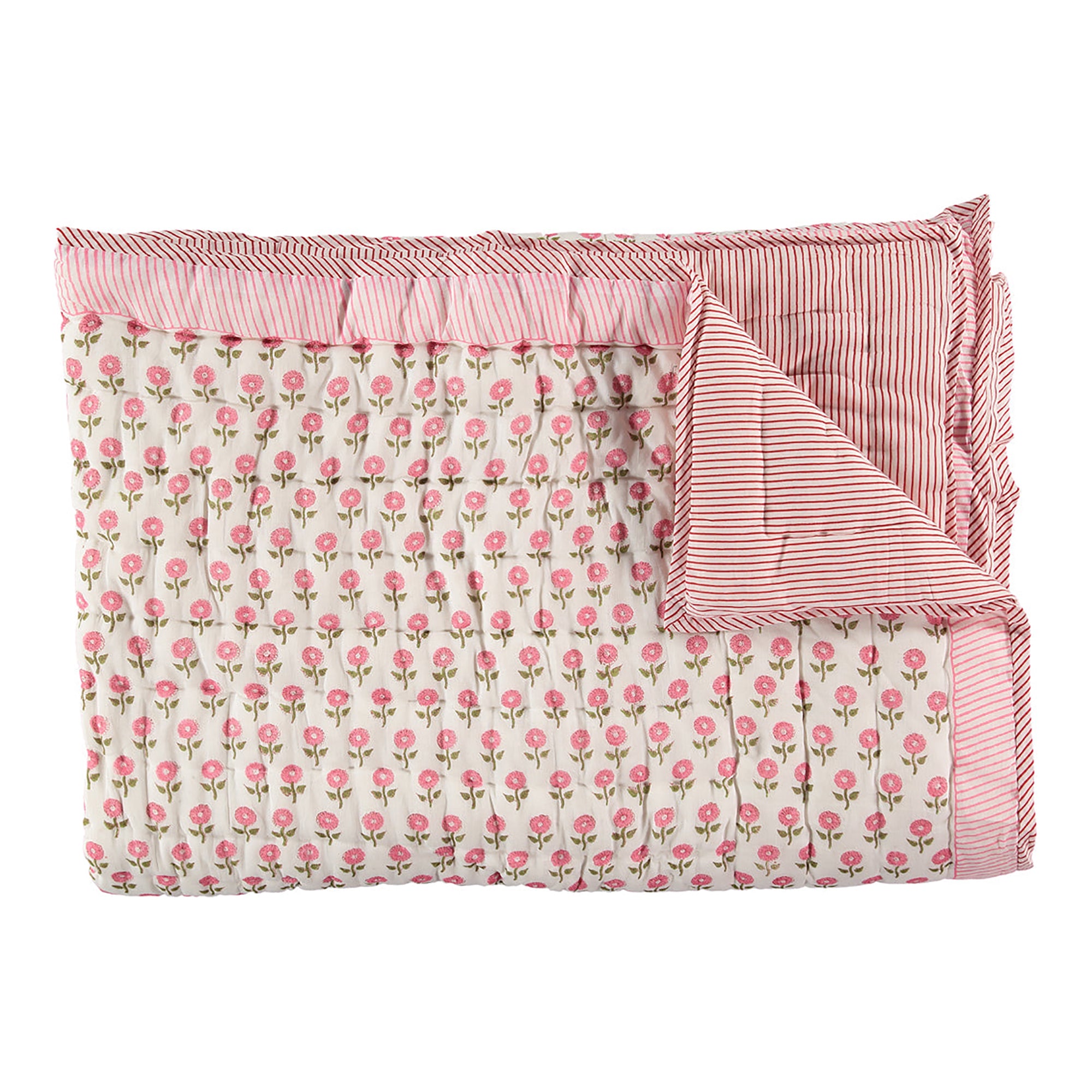 Daisy Pink Cotton Quilt